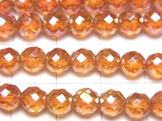 【動画】オレンジフラッシュクリスタル 64面ラウンドカット6mm 半連/1連(約36cm) サムネイル2