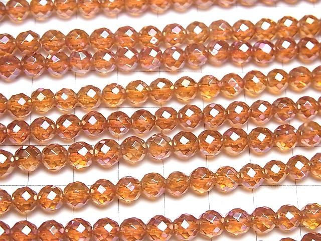 【動画】オレンジフラッシュクリスタル 64面ラウンドカット6mm 半連/1連(約36cm) サムネイル3