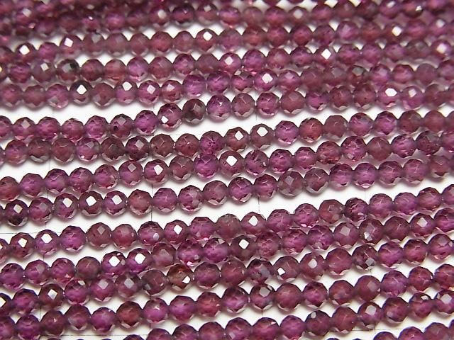 【動画】【素晴らしい輝き】宝石質インド産ガーネットAAA 極小ラウンドカット2mm 1連(約37cm) サムネイル2