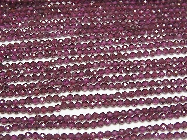 【動画】【素晴らしい輝き】宝石質インド産ガーネットAAA 極小ラウンドカット2mm 1連(約37cm) サムネイル3
