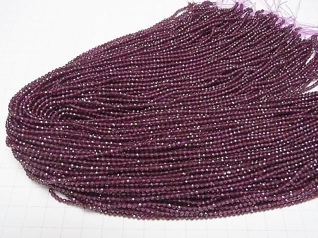 【動画】【素晴らしい輝き】宝石質インド産ガーネットAAA 極小ラウンドカット2mm 1連(約37cm) サムネイル4