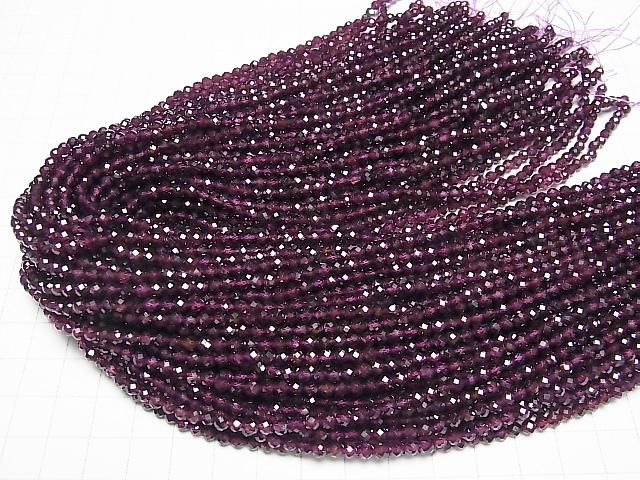 【動画】【素晴らしい輝き】宝石質ロードライトガーネットAAA 32面ラウンドカット4mm 1連(約37cm) サムネイル4
