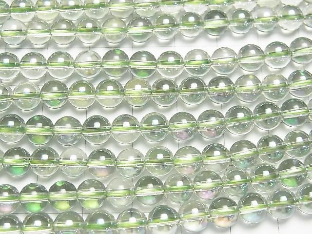 【動画】グリーンフラッシュクリスタル ラウンド6mm 半連/1連(約37cm) サムネイル3