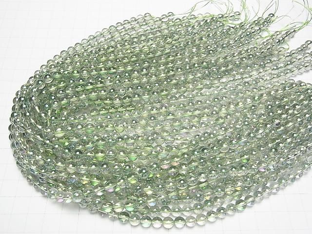 【動画】グリーンフラッシュクリスタル ラウンド6mm 半連/1連(約37cm) サムネイル4