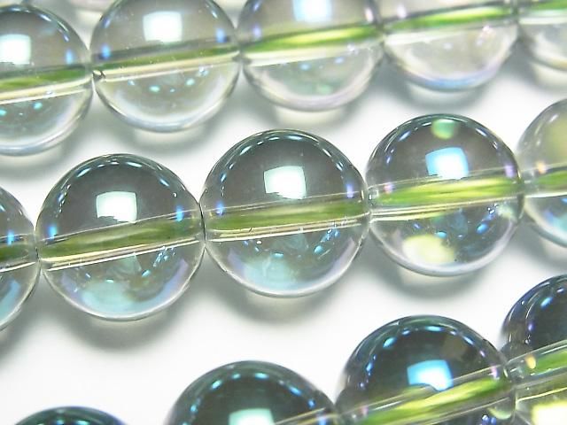 【動画】グリーンフラッシュクリスタル ラウンド12mm 半連/1連(約37cm)の画像