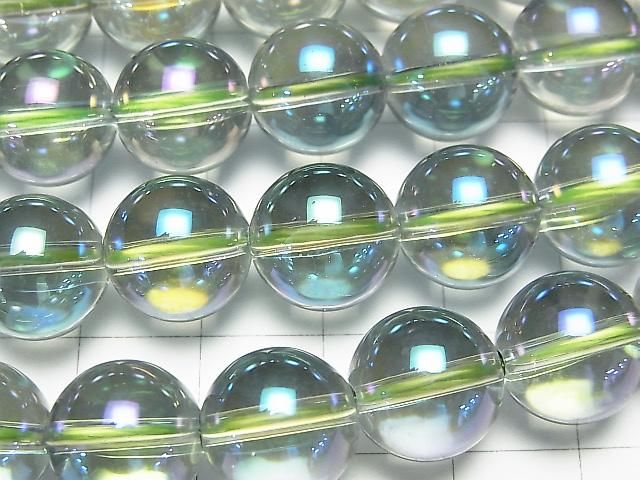 【動画】グリーンフラッシュクリスタル ラウンド12mm 半連/1連(約37cm) サムネイル2