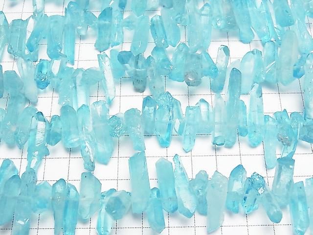 【動画】クリスタル 氷柱カット ブルーカラーコーティング 1連(約37cm) サムネイル3