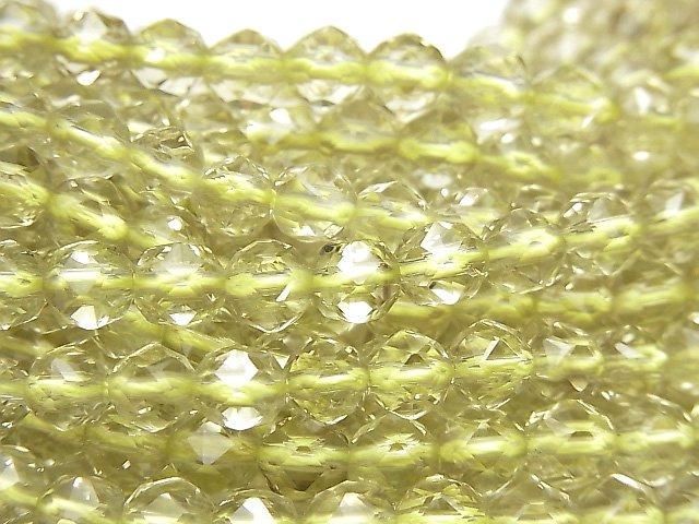【動画】【素晴らしい輝き】宝石質レモンクォーツAAA スターラウンドカット7mm 1/4連~1連(約38cm)の画像