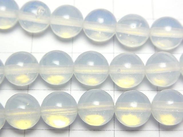 【動画】シンセティックオパール ラウンド8mm ホワイト 1連(約35cm) サムネイル2