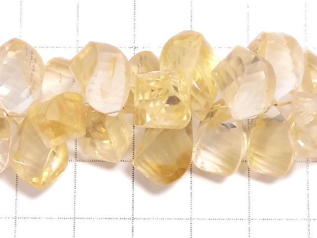 【動画】【1点もの】宝石質シトリンAAA- ドロップ4面ツイスト ブリオレットカット 1連(約16cm) NO.4 サムネイル2