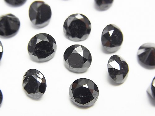ブラックダイヤモンド 穴なしラウンドファセットカット6×6mm 1粒