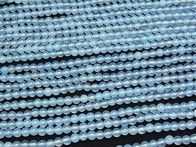 【動画】シーブルーカルセドニーAAA ラウンド3mm 半連/1連(約37cm) サムネイル3