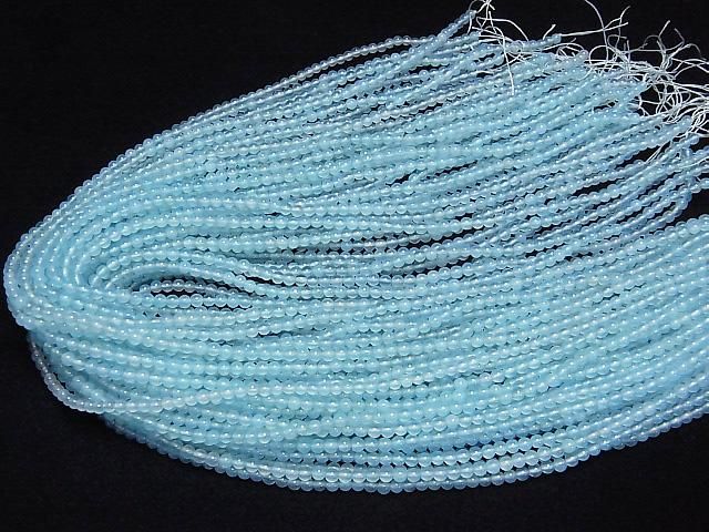【動画】シーブルーカルセドニーAAA ラウンド3mm 半連/1連(約37cm) サムネイル4