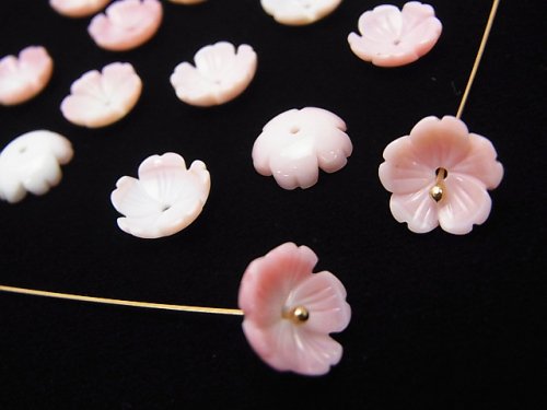 クィーンコンクシェル 立体フラワー（桜） 10×10×1.5mm 中央穴 4枚780