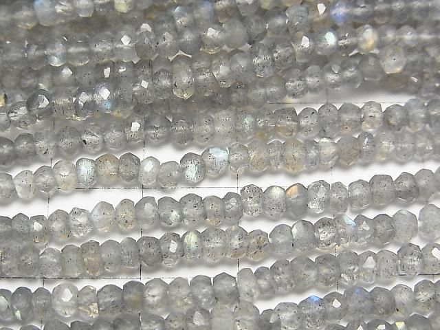 【動画】宝石質ラブラドライトAAA ボタンカット3×3×2mm 1連(約30cm) サムネイル2