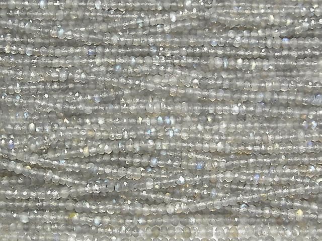 【動画】宝石質ラブラドライトAAA ボタンカット3×3×2mm 1連(約30cm) サムネイル3