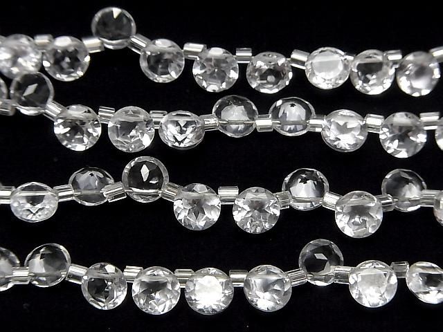 【動画】宝石質ホワイトトパーズAAA ラウンドファセットカット6×6mm 半連/1連(26粒) サムネイル3