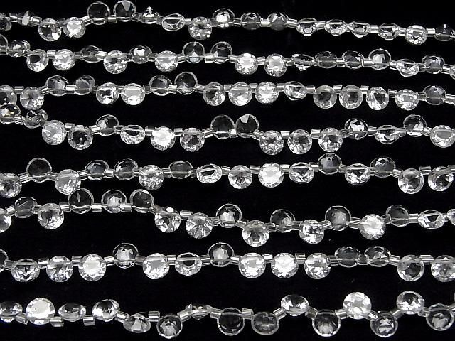 【動画】宝石質ホワイトトパーズAAA ラウンドファセットカット6×6mm 半連/1連(26粒) サムネイル4