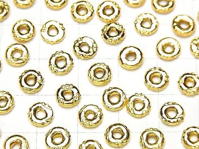 カレンシルバー フラワー模様入りロンデル6×6×2mm 18KGP 3個 サムネイル3