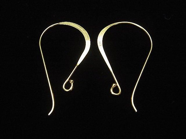 Silver925 ピアスフック34×17mm 18KGP 1ペアの画像
