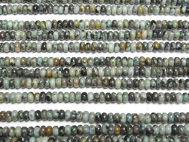 【動画】アフリカンターコイズ ロンデル(ボタン)4×4mm 1連(約38cm) サムネイル3