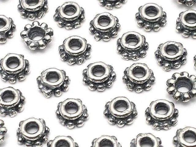 Silver925 ビーズキャップ4×4×2mm いぶし 6個の画像