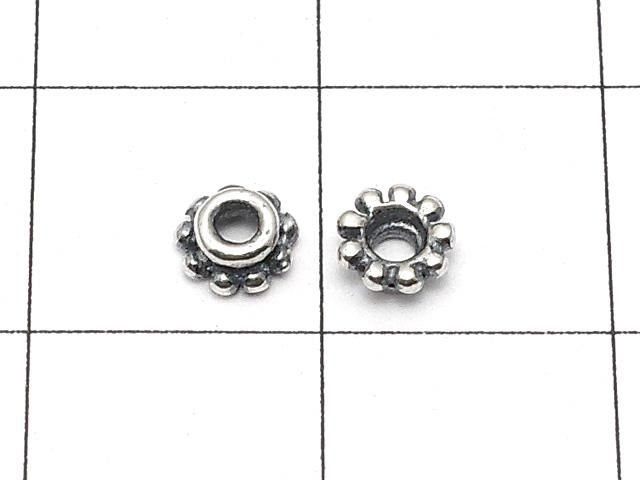 Silver925 ビーズキャップ4×4×2mm いぶし 6個 サムネイル2