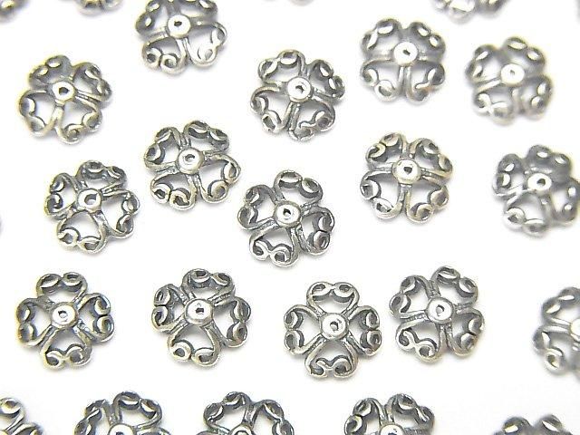 Silver925 ビーズキャップ6×6×2mm いぶし 10個の画像