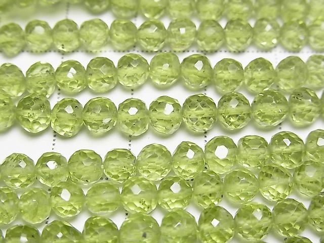 【動画】宝石質ペリドットAAA- ラウンドカット4.5~7mm弱 1/4連~1連(約34cm) サムネイル2