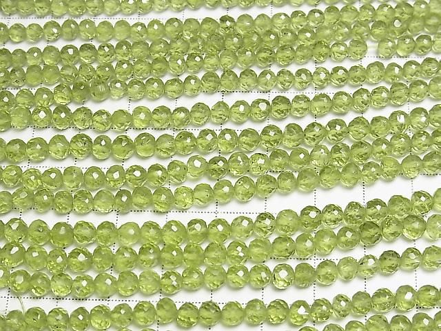 【動画】宝石質ペリドットAAA- ラウンドカット4.5~7mm弱 1/4連~1連(約34cm) サムネイル3