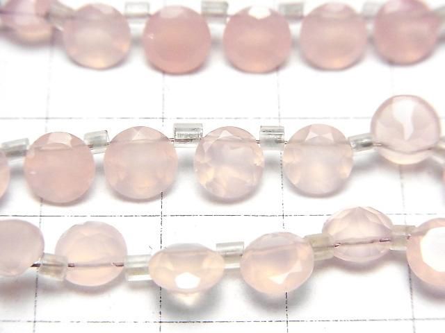 【動画】宝石質ピンクカルセドニーAAA ラウンドファセットカット6×6×3mm 半連/1連(28粒) サムネイル2