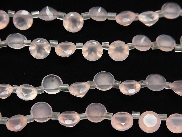 【動画】宝石質ピンクカルセドニーAAA ラウンドファセットカット6×6×3mm 半連/1連(28粒) サムネイル3