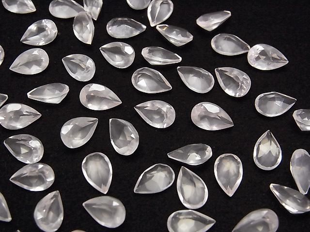 【動画】宝石質マダガスカル産ローズクォーツAAA ルース ペアシェイプファセットカット8×5mm 5粒 サムネイル3