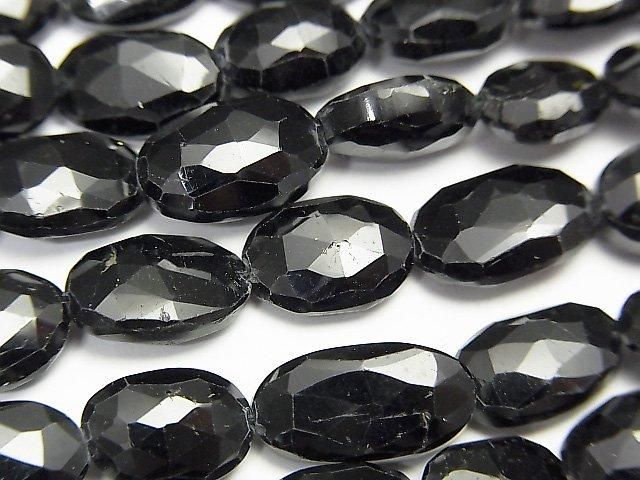 【動画】宝石質ブラックトルマリンAA++ オーバルカット 1連(約33cm)の画像