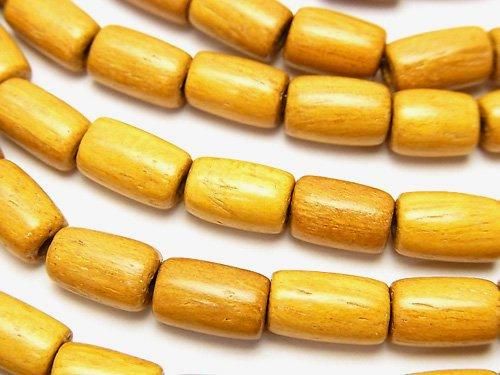 ウッドビーズ（イエロー） チューブ10×7×7mm ｜天然石ビーズの卸