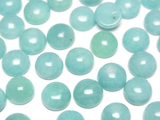 【動画】ペルー産アマゾナイトAAA- ラウンド カボション8×8mm 4個の画像