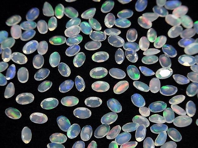 【動画】宝石質エチオピア産オパールAAA オーバルファセットカット5×3mm 10粒 サムネイル3