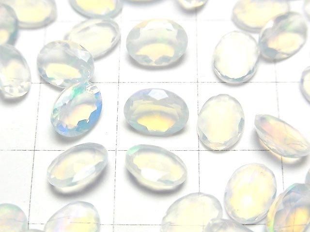 【動画】宝石質エチオピア産オパールAAA オーバルファセットカット8×6mm 5粒 サムネイル2