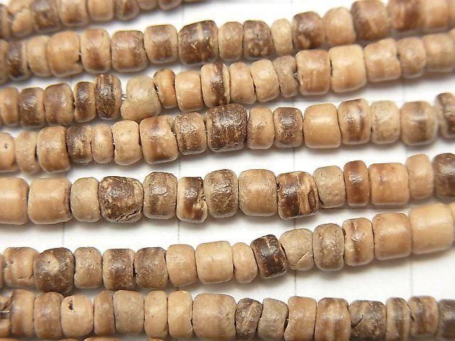 ココナッツ ロンデル4×4×2mm ベージュ×ブラウン 1連(約38cm) サムネイル2