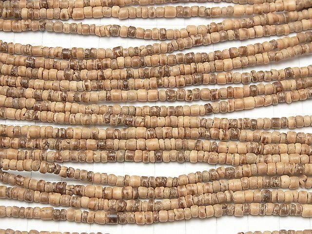 ココナッツ ロンデル4×4×2mm ベージュ×ブラウン 1連(約38cm) サムネイル3