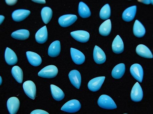 【動画】アリゾナ産スリーピングビューティー ターコイズAAA ペアシェイプ カボション5×3mm 10個の画像