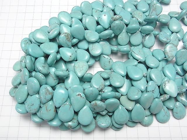 【動画】マグネサイトターコイズ ペアシェイプ18×13mm 1連(約28cm) サムネイル4