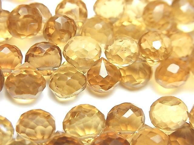【動画】宝石質ビアクォーツAAA オニオン ブリオレットカット 半連/1連(52粒)の画像