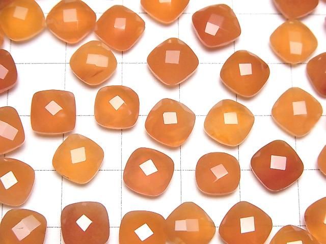 【動画】宝石質カーネリアンAAA ルース スクエアクッションカット8×8mm 5粒 サムネイル4