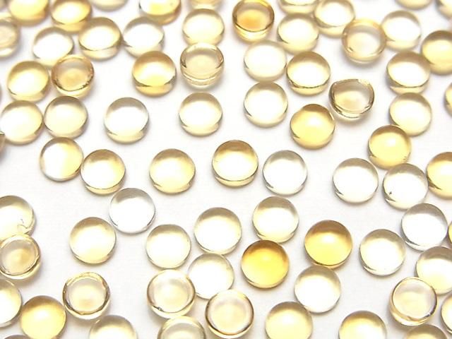 【動画】宝石質シトリンAAA ラウンド カボション4×4mm 10個の画像