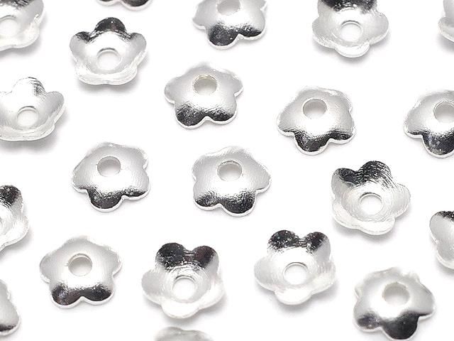 メタルパーツ ビーズキャップ4×4×1.3mm シルバーカラー 10個の画像