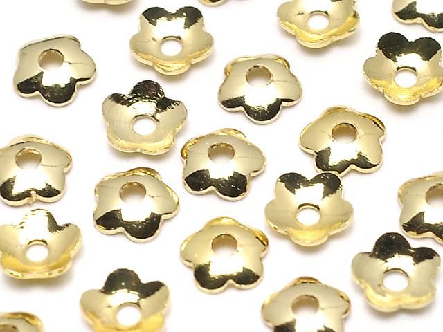 メタルパーツ ビーズキャップ4×4×1.3mm ゴールドカラー 10個の画像
