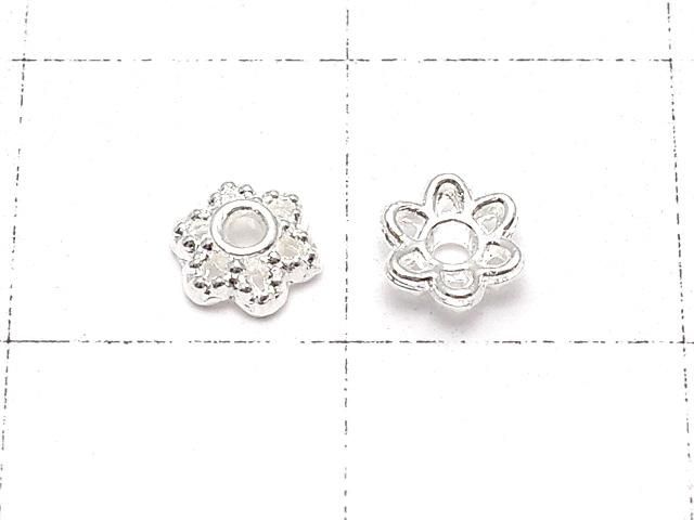 メタルパーツ ビーズキャップ4×4×1.5mm シルバーカラー 10個 サムネイル2