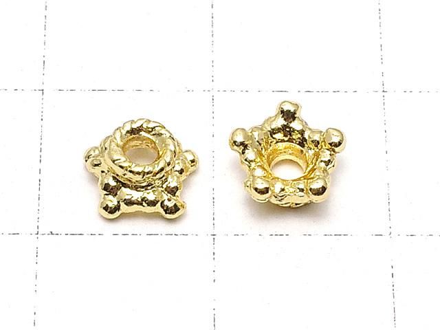 メタルパーツ ビーズキャップ6×6×3mm ゴールドカラー 10個 サムネイル2