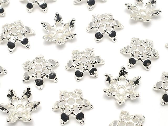 メタルパーツ ビーズキャップ12×12×4mm シルバーカラー 10個の画像